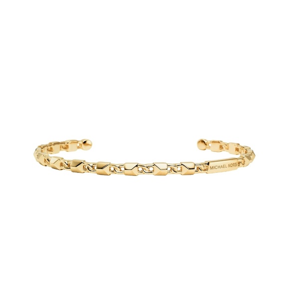 🎁 NWT $175 MICHAEL KORS Mercer Link 14K Gold Cuff - Picture 7 of 7